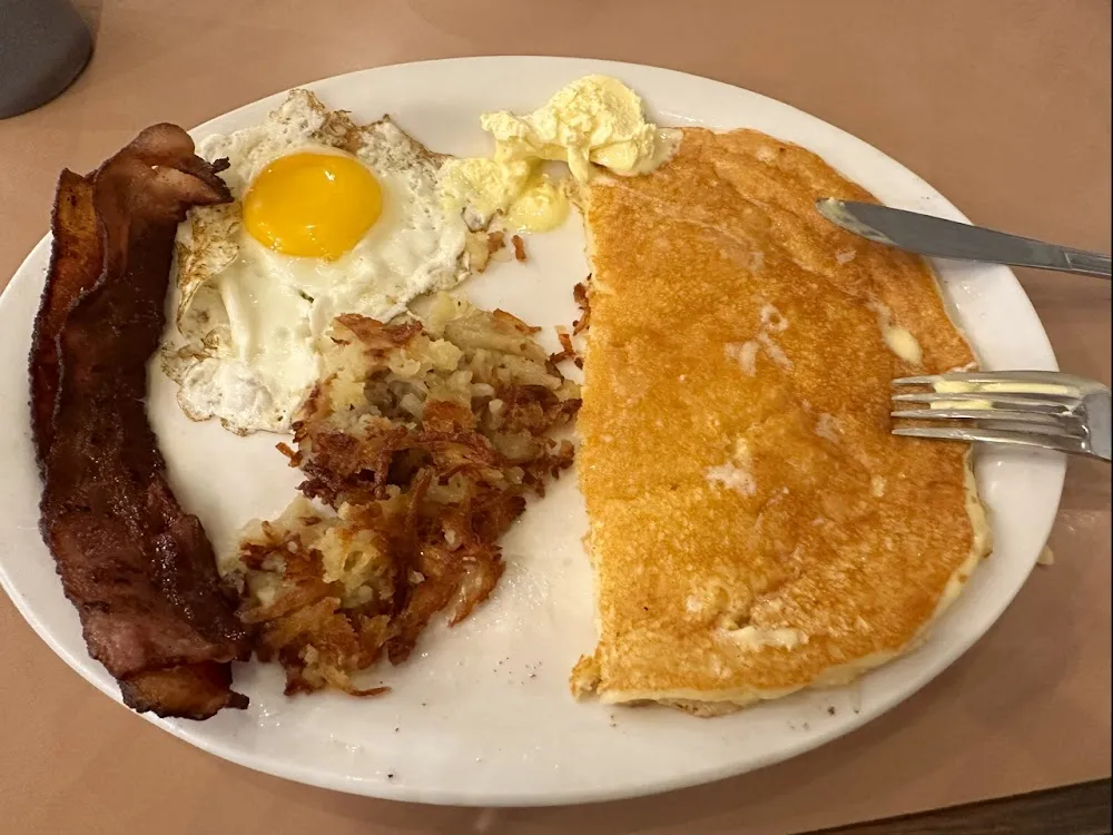 Half Pancake and Hash Browns